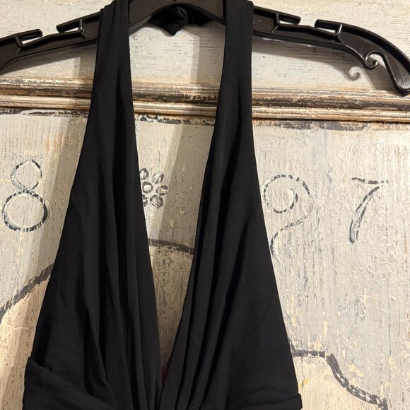 Michael Kors Black Halter Plunging neck Cocktail Dress  Fall 2008 Italy Sz 6 NWT - Picture 13 of 16